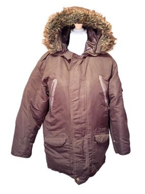 J. Whistler Women’s size 10/12 Black Faux-Fur Hooded Parka Winter Coat